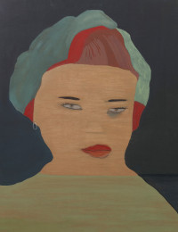 portrait of Marisa against dark background.