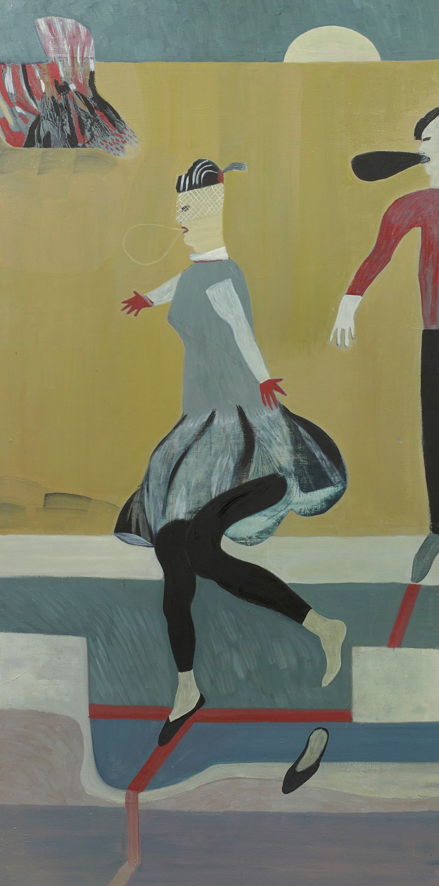 person running and loosing a shoe.