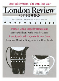 LRB cover 02/04/2016 two black and white dot design jugs.