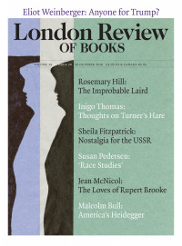 LRB cover 10/20/2016 with silhouette of Trump, ex president of USA.