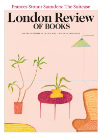 LRB cover 07/30/2020 chair side table and plants against a pale pink background.