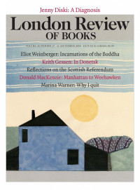 LRB cover 09/11/2014 blue house, yellow sky and sun.